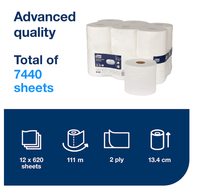 Tork SmartOne Mini Toilet Roll T9 (12x620sheet)