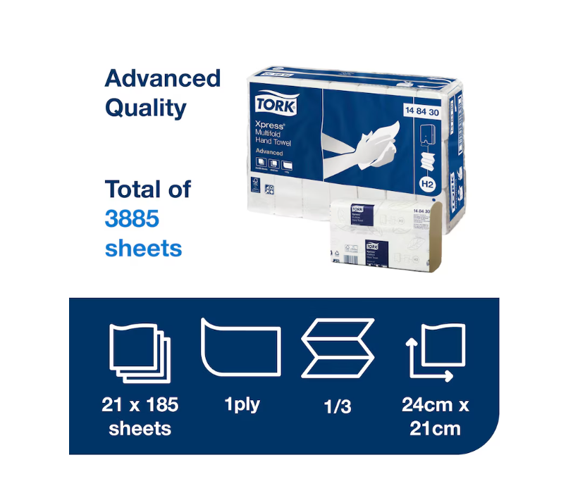 Tork Xpress Advanced Multifold Hand Towel/Slimline H2 (21x185sheet)