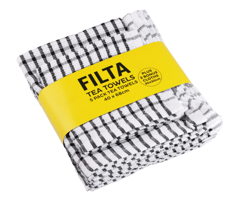 Filta Cotton tea towels terry 5+2 (7PK)