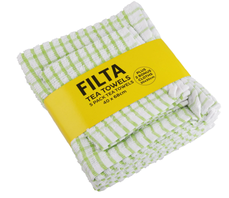 Filta Cotton tea towels terry 5+2 (7PK)