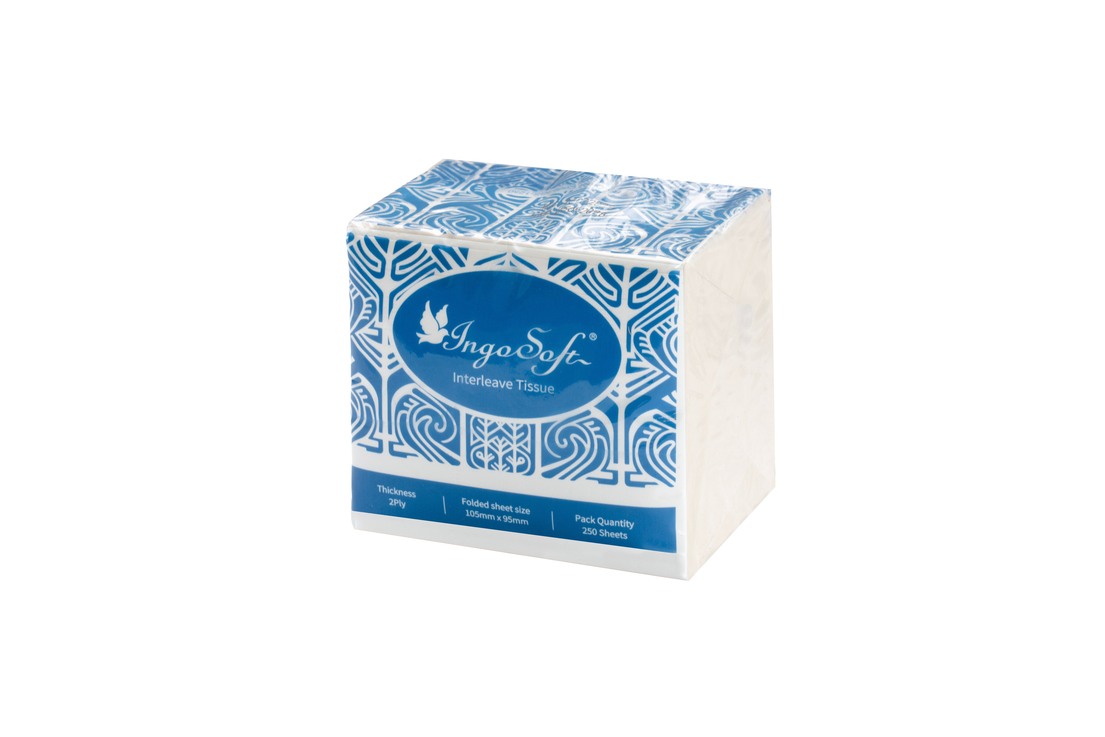 IngoSoft Interleave Toilet Tissue – 2 Ply (250 sheets, 36 packs/carton)