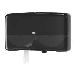 Tork Twin Mini Jumbo Toilet Paper Roll Dispenser Black T2
