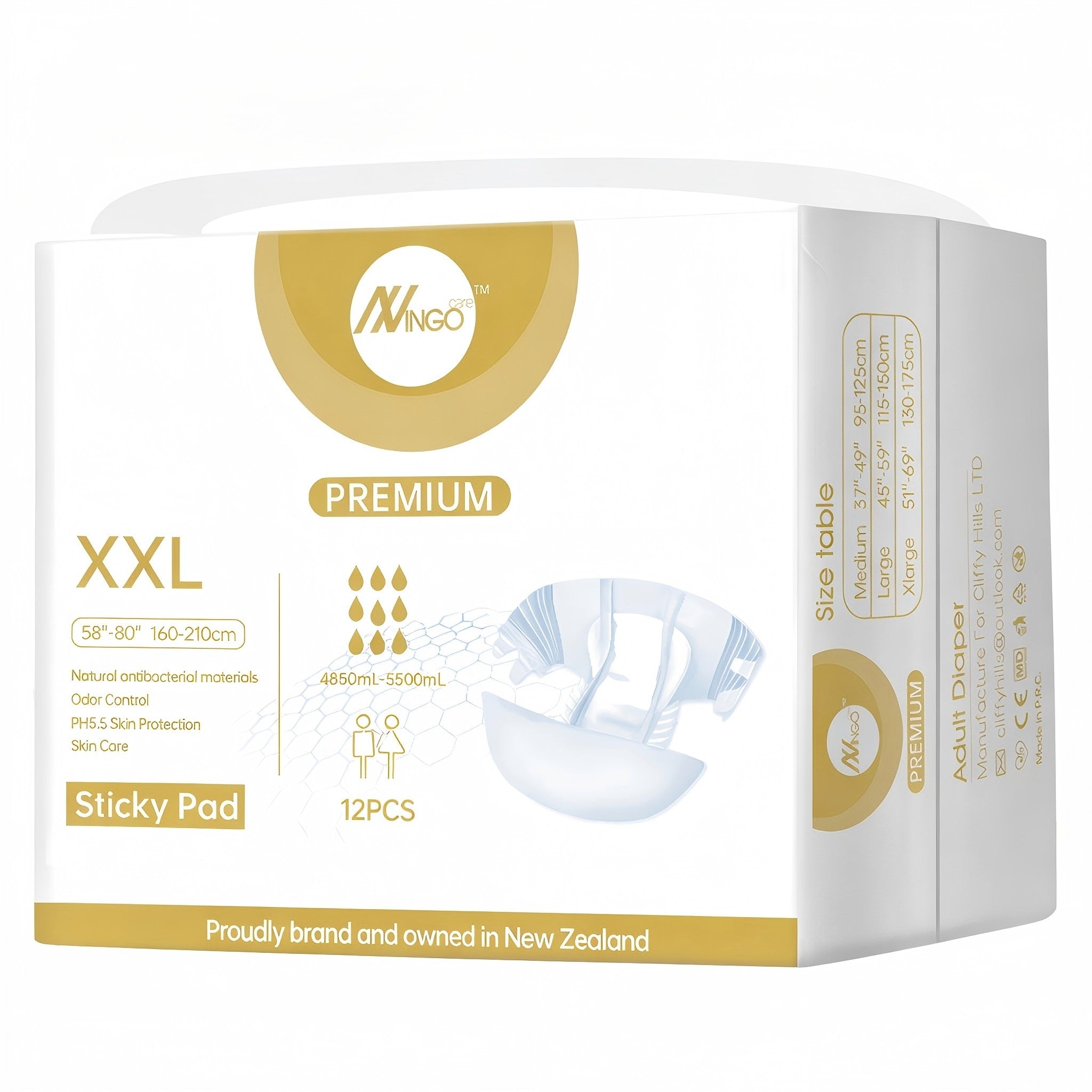 IngoCare All-In-One/Wrap Around Premium ( 5500ml, 12 pcs/bag)