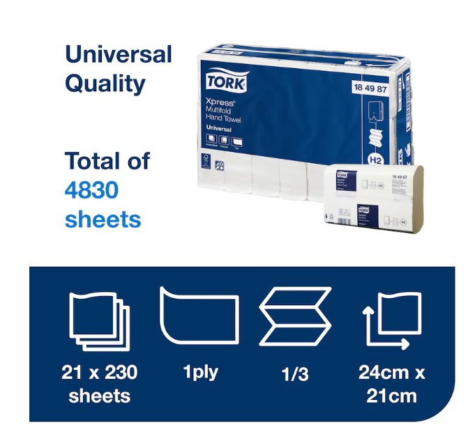 Tork Universal Xpress Multifold Hand Towel/Slimline H2 (21x230sheet)