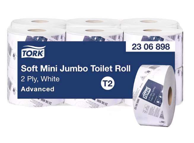 Tork Advanced Mini Jumbo Toilet Roll T2 (12x200m)