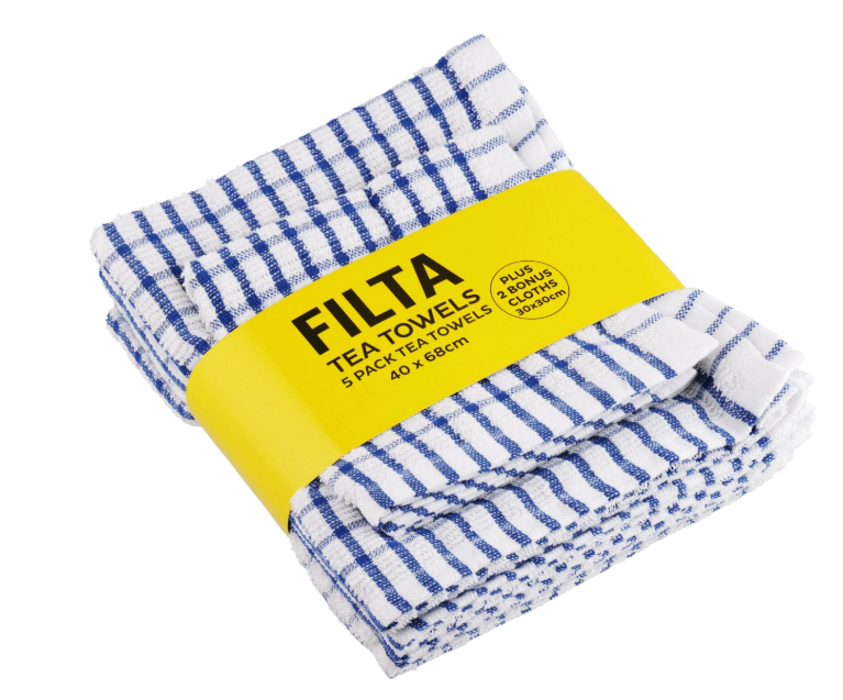 Filta Cotton tea towels terry 5+2 (7PK)
