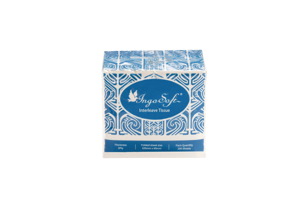 Interleave Tissue Rectangular IngoSoft Interleave Toilet Tissue – 2 Ply (250 sheets, 36 packs/carton