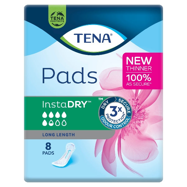 TENA InstaDRY™ Long Length Pads (8 pads/pack)