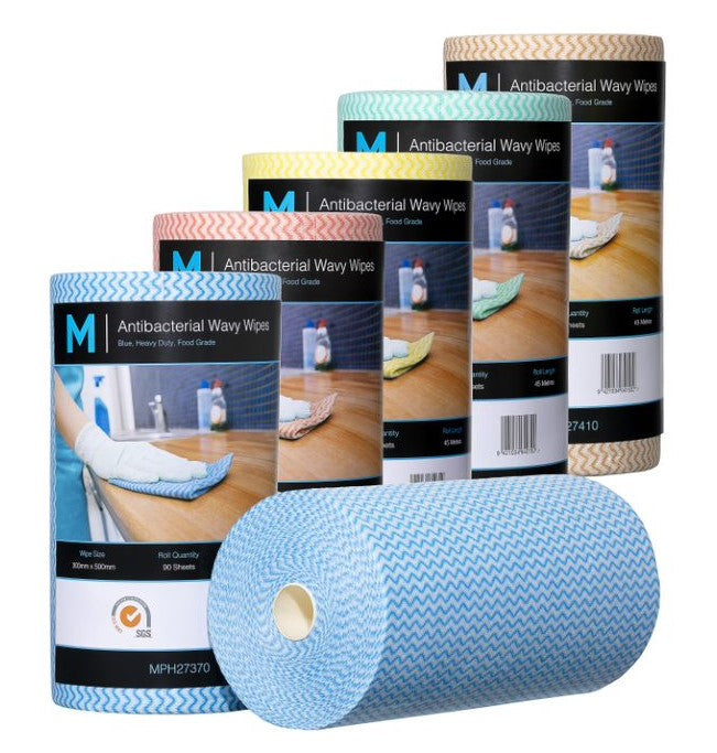 Antibacterial Wavy Wipes (Heavy duty strength and durability) 4 Rolls/Box