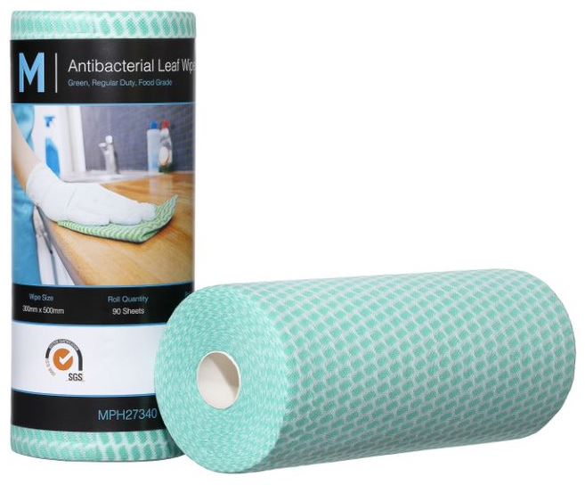 Matthews Antibacterial Leaf Wipes (Regular duty economical choice) 4 Rolls/Box