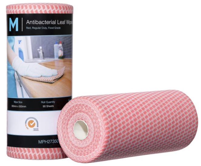 Matthews Antibacterial Leaf Wipes (Regular duty economical choice) 4 Rolls/Box