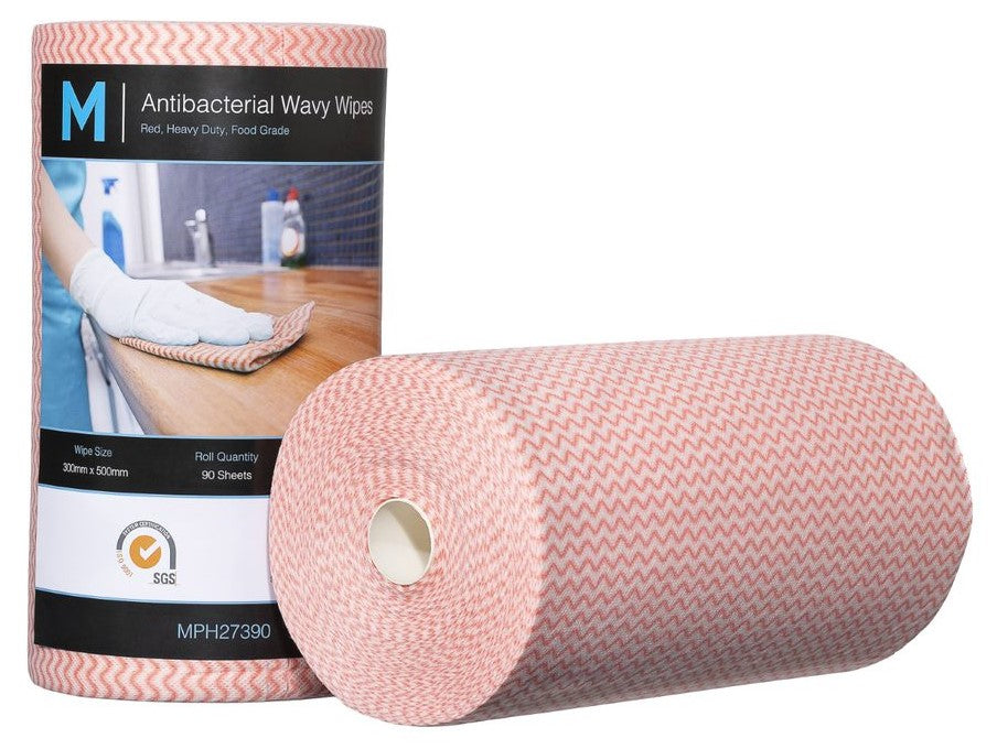 Matthews Antibacterial Wavy Wipes (Heavy duty strength and durability) 4 Rolls/Box